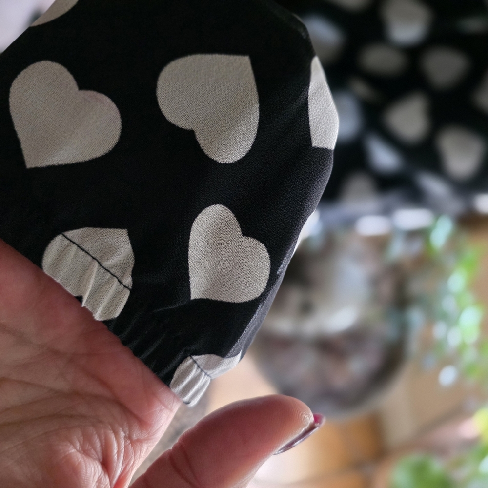 Express | Black and White Hearts Halter Tank Sm - Picture 7 of 11